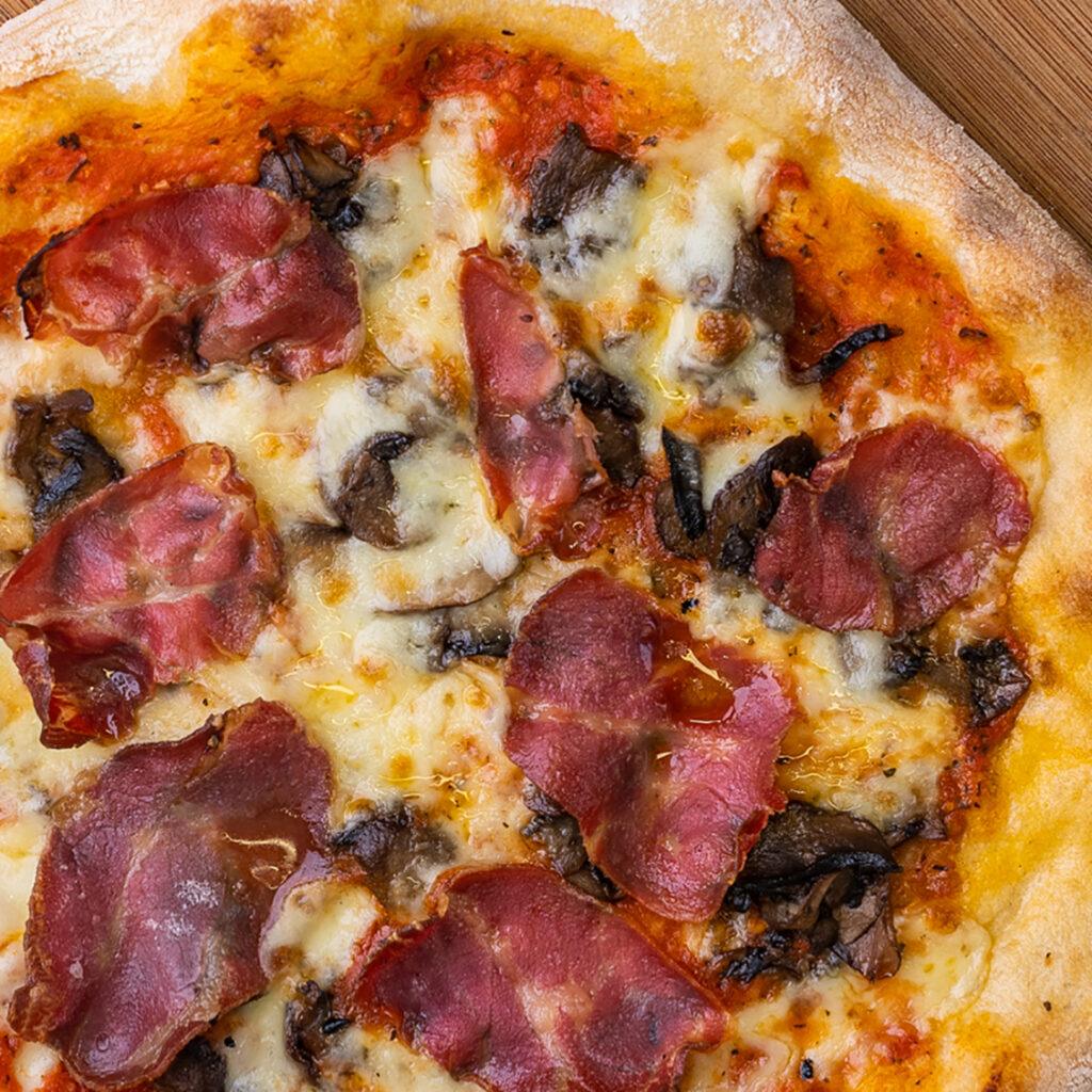 Close up of a pizza